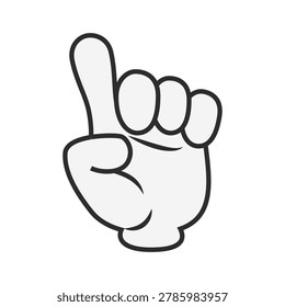 Cartoon Hand Pointing Up Gesture