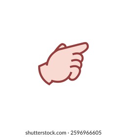 Cartoon Hand Pointing Left Icon – Directional Index Finger Gesture