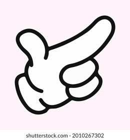cartoon hand pointing right vector art eps