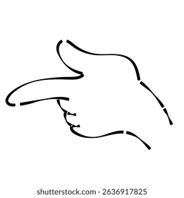 Cartoon Hand Pointing to the Side with Index Finger