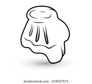 Cartoon Hand - Punch Pointing Down - Vector Illustration