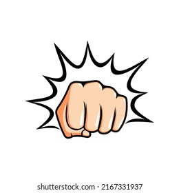 cartoon hand punch vector template