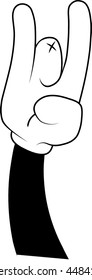 Cartoon hand. Rock on.