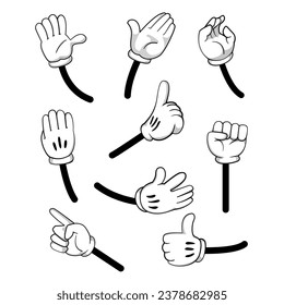 cartoon hand set cartoon. element finger, human symbol, thumb hold cartoon hand sign. isolated symbol vector illustration