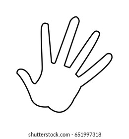 cartoon hand showing the five fingers vector illustration