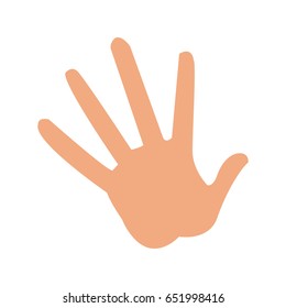 cartoon hand showing the five fingers vector illustration