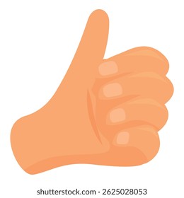Cartoon hand showing thumb up gesture meaning everything is ok
