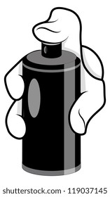 Cartoon Hand - Spray - Vector Illustration