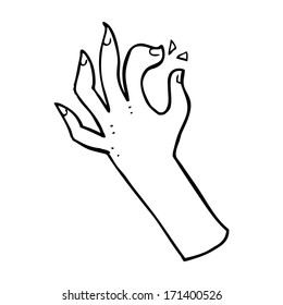 símbolo de la mano de dibujos animados