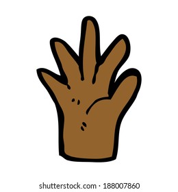 símbolo de la mano de dibujos animados