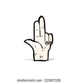 símbolo de la mano de dibujos animados