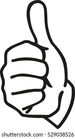 Cartoon hand with thumbs up