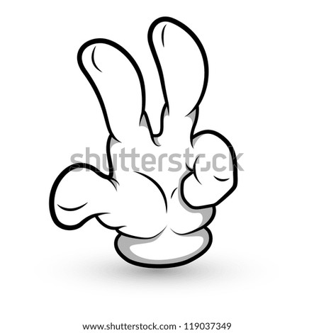 Similar – Image, Stock Photo Hand with two fingers raised on purple background and copy space