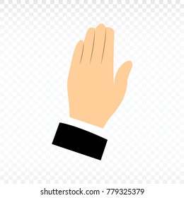 Cartoon hand with white background.