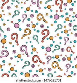 Cartoon hand-drawn Back to School seamless pattern. Lots of symbols, objects and elements. Perfect funny background. Vector illustration. Children's, cute, joyful style.