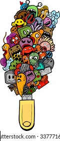 cartoon hand-drawn doodle