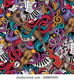 Cartoon Cute Doodles Hand Drawn Musical Stock Vector (Royalty Free ...