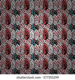Cartoon hand-drawn doodles. Seamless pattern. Colorful detailed, with lots of objects vector background. Radial gradient shadow.