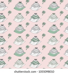 Cartoon hand-drawn doodles seamless vector