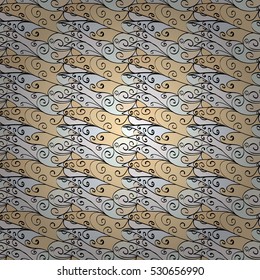 Cartoon hand-drawn doodles.Seamless pattern. Colorful detailed, with lots of objects vector background. Beige, white.