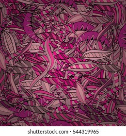 Cartoon hand-drawn doodles.Seamless pattern. Colorful detailed, with lots of objects vector background. Radial gradient shape.