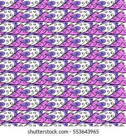 Cartoon hand-drawn doodles.Seamless pattern. Colorful detailed, with lots of objects vector background
