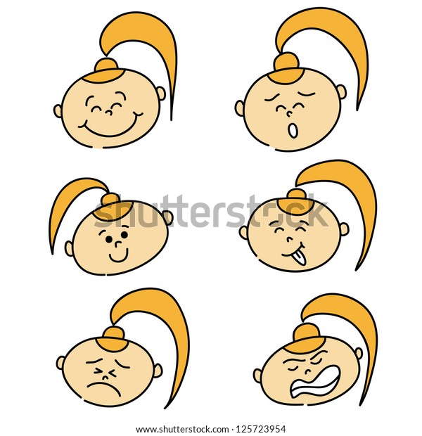 Cartoon Handdrawn Emotions Design Stock Vector Royalty Free 125723954 Shutterstock 1794