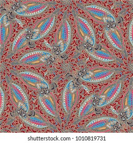Cartoon handdrawn handmade doodles seamless pattern. Colorful detailed with lot objects backdrop. Seamless abstract hand-drawn waves pattern, wavy background. Zentangle inspired art