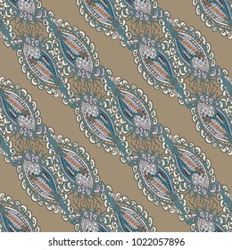 Cartoon handdrawn handmade doodles seamless pattern. Colorful detailed with lot objects backdrop. Seamless abstract hand-drawn waves pattern, wavy background. Zentangle inspired art