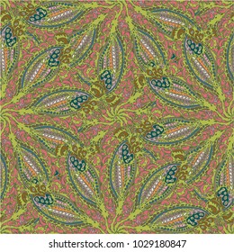 Cartoon handdrawn handmade doodles seamless pattern. Colorful detailed with lot objects backdrop. Seamless abstract hand-drawn waves pattern, wavy background. Zentangle inspired art