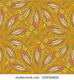 Cartoon handdrawn handmade doodles seamless pattern. Colorful detailed with lot objects backdrop. Seamless abstract hand-drawn waves pattern, wavy background. Zentangle inspired art