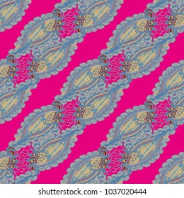 Cartoon handdrawn handmade doodles seamless pattern. Colorful detailed with lot objects backdrop. Seamless abstract hand-drawn waves pattern, wavy background. Zentangle inspired art