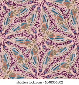 Cartoon handdrawn handmade doodles seamless pattern. Colorful detailed with lot objects backdrop. Seamless abstract hand-drawn waves pattern, wavy background. Zentangle inspired art