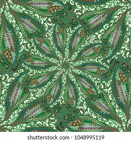 Cartoon handdrawn handmade doodles seamless pattern. Colorful detailed with lot objects backdrop. Seamless abstract hand-drawn waves pattern, wavy background. Zentangle inspired art