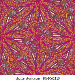 Cartoon handdrawn handmade doodles seamless pattern. Colorful detailed with lot objects backdrop. Seamless abstract hand-drawn waves pattern, wavy background. Zentangle inspired art