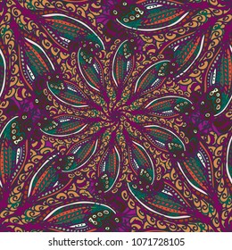 Cartoon handdrawn handmade doodles seamless pattern. Colorful detailed with lot objects backdrop. Seamless abstract hand-drawn waves pattern, wavy background. Zentangle inspired art