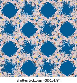 Cartoon handdrawn handmade doodles seamless pattern. Colorful detailed with lot objects backdrop. Seamless abstract hand-drawn waves pattern, wavy background. Zentangle inspired art