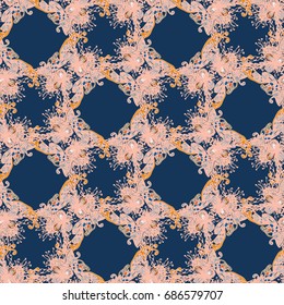 Cartoon handdrawn handmade doodles seamless pattern. Colorful detailed with lot objects backdrop. Seamless abstract hand-drawn waves pattern, wavy background. Zentangle inspired art