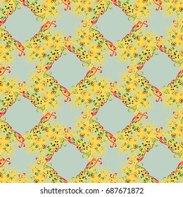 Cartoon handdrawn handmade doodles seamless pattern. Colorful detailed with lot objects backdrop. Seamless abstract hand-drawn waves pattern, wavy background. Zentangle inspired art