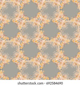 Cartoon handdrawn handmade doodles seamless pattern. Colorful detailed with lot objects backdrop. Seamless abstract hand-drawn waves pattern, wavy background. Zentangle inspired art