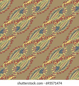 Cartoon handdrawn handmade doodles seamless pattern. Colorful detailed with lot objects backdrop. Seamless abstract hand-drawn waves pattern, wavy background. Zentangle inspired art
