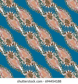 Cartoon handdrawn handmade doodles seamless pattern. Colorful detailed with lot objects backdrop. Seamless abstract hand-drawn waves pattern, wavy background. Zentangle inspired art