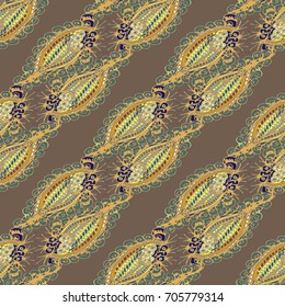 Cartoon handdrawn handmade doodles seamless pattern. Colorful detailed with lot objects backdrop. Seamless abstract hand-drawn waves pattern, wavy background. Zentangle inspired art