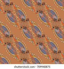 Cartoon handdrawn handmade doodles seamless pattern. Colorful detailed with lot objects backdrop. Seamless abstract hand-drawn waves pattern, wavy background. Zentangle inspired art