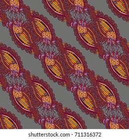 Cartoon handdrawn handmade doodles seamless pattern. Colorful detailed with lot objects backdrop. Seamless abstract hand-drawn waves pattern, wavy background. Zentangle inspired art