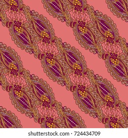 Cartoon handdrawn handmade doodles seamless pattern. Colorful detailed with lot objects backdrop. Seamless abstract hand-drawn waves pattern, wavy background. Zentangle inspired art