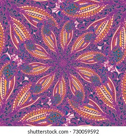 Cartoon handdrawn handmade doodles seamless pattern. Colorful detailed with lot objects backdrop. Seamless abstract hand-drawn waves pattern, wavy background. Zentangle inspired art