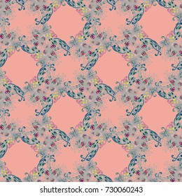 Cartoon handdrawn handmade doodles seamless pattern. Colorful detailed with lot objects backdrop. Seamless abstract hand-drawn waves pattern, wavy background. Zentangle inspired art
