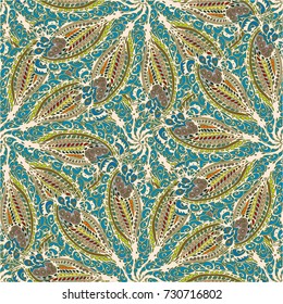 Cartoon handdrawn handmade doodles seamless pattern. Colorful detailed with lot objects backdrop. Seamless abstract hand-drawn waves pattern, wavy background. Zentangle inspired art