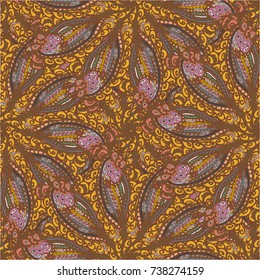 Cartoon handdrawn handmade doodles seamless pattern. Colorful detailed with lot objects backdrop. Seamless abstract hand-drawn waves pattern, wavy background. Zentangle inspired art